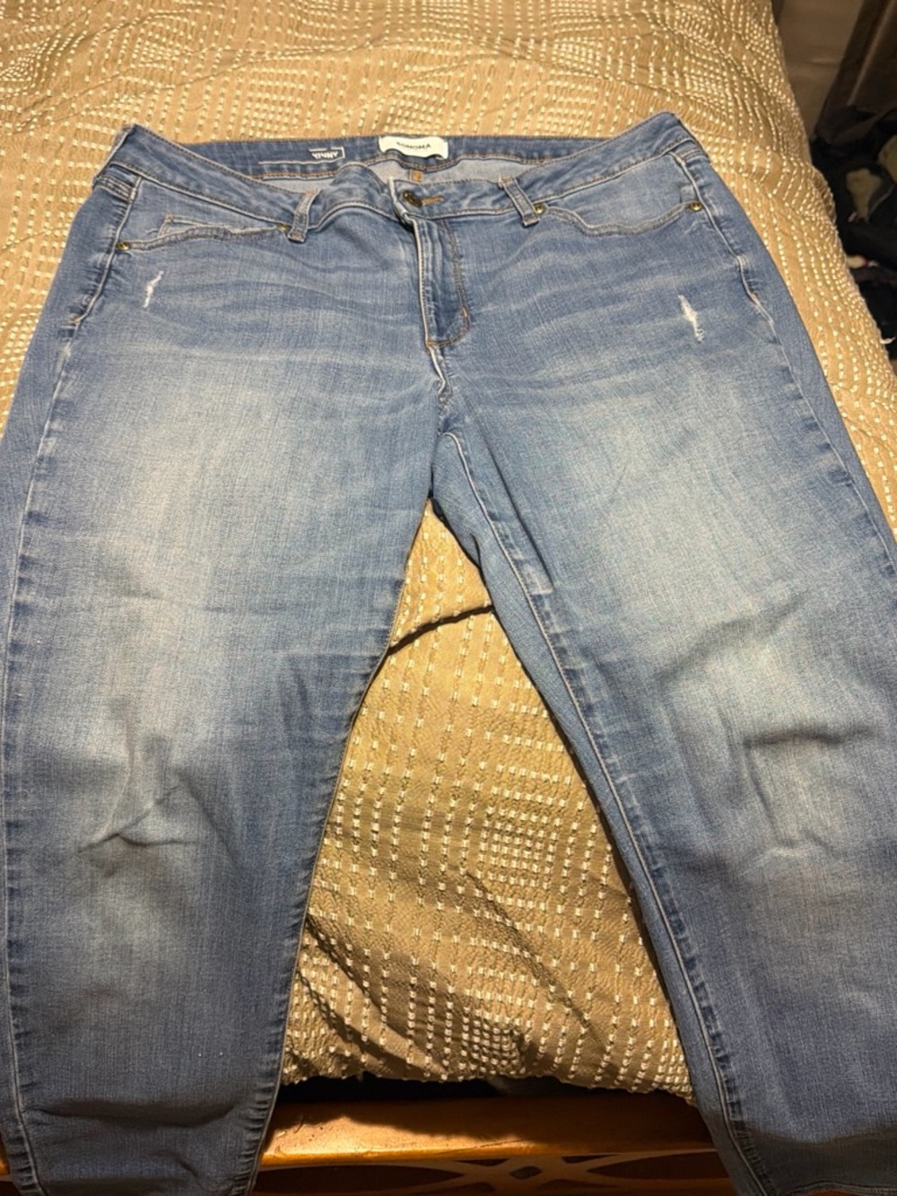 Sonoma Light Blue Boyfriend Jeans with Subtle Distressing